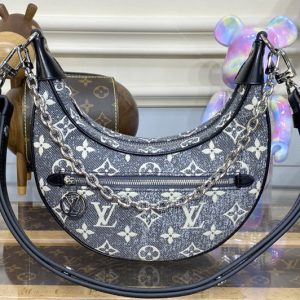 Replica Louis Vuitton M21752 LV Loop PM bag in Gray Denim textile jacquard