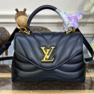 Replica Louis Vuitton M21720 Hold Me top-handle bag in Black Smooth cowhide leather