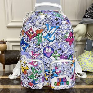 Replica Louis Vuitton M81966 LV Multipocket Backpack in Multicolor Monogram Comics coated canvas