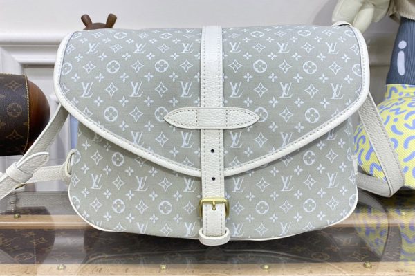 Replica Louis Vuitton M40666 LV Saumur Bag in Beige Monogram Denim