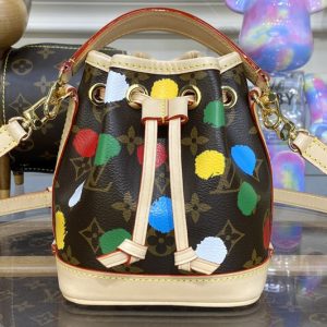 Replica Louis Vuitton M81863 LV Nano Noe Bag in Monogram coated canvas with 3D Painted Dots print