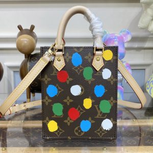 Replica Louis Vuitton M81867 LV Petit Sac Plat Bag in Monogram coated canvas with 3D Painted Dots print