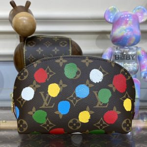 Replica Louis Vuitton M81895 LVxYK Cosmetic Pouch in Monogram coated canvas with 3D Painted Dots print