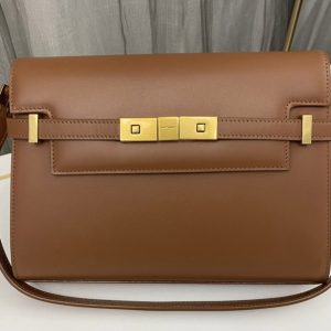 Replica Saint Laurent 675626 YSL MANHATTAN SMALL SHOULDER BAG IN Brown Leather