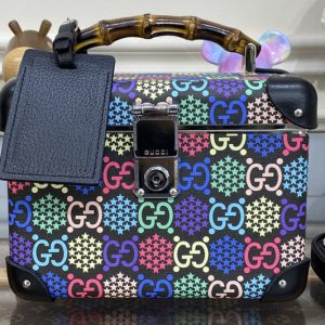 Replica Gucci 588351 Globe-Trotter GG beauty case in GG Psychedelic Supreme canvas