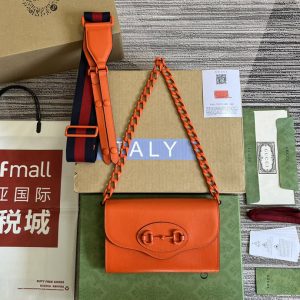 Replica Gucci ‎724713 Gucci Horsebit 1955 mini bag in Orange leather