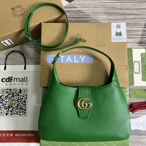 Replica Gucci ‎726274 Aphrodite medium shoulder bag in Green soft leather