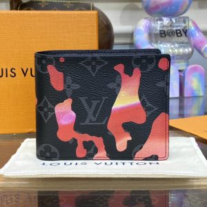 Replica Louis Vuitton M81750 LV Multiple wallet in Sunrise Monogram Eclipse coated canvas