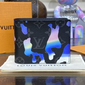 Replica Louis Vuitton M81750 LV Multiple wallet in Sunrise Monogram Eclipse coated canvas