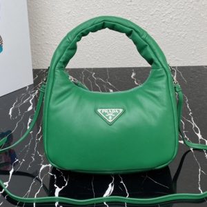 Replica Prada 1BA384 Prada Soft padded nappa leather mini-bag in Green Leather