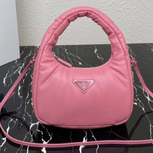 Replica Prada 1BA384 Prada Soft padded nappa leather mini-bag in Pink Leather