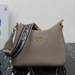 Replica Prada 1BC178 Leather bag in Grey Leather