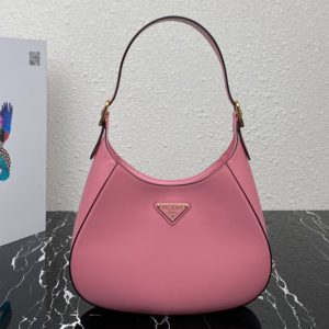 Replica Prada 1BC179 Leather shoulder bag in Pink Leather