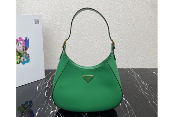 Replica Prada 1BC179 Leather shoulder bag in Green Leather