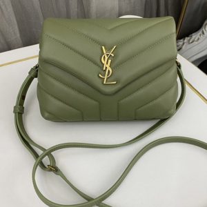 Replica Saint Laurent 467072 YSL Loulou Toy Bag in Green Leather