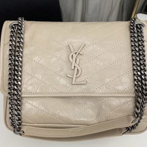 Replica Saint Laurent 633158 YSL NIKI MEDIUM Bag IN Apricot VINTAGE CRINKLED LEATHER