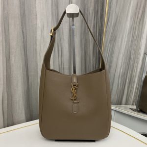 Replica Saint Laurent 713938 SMALL LE 5 A 7 SUPPLE SHOULDER BAG in Khaki Leather