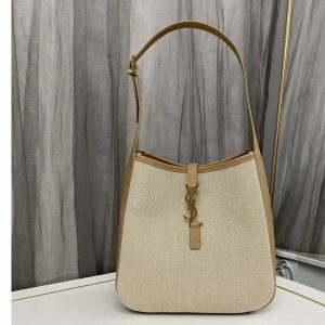 Replica Saint Laurent 713938 SMALL LE 5 A 7 SUPPLE SHOULDER BAG in Beige Canvas