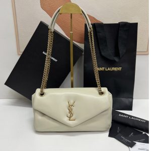 Replica Saint Laurent 734153 CALYPSO Bag IN White LAMBSKIN