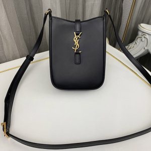 Replica Saint Laurent 735214 LE 5 À 7 MINI VERTICAL bag IN Black VEGETABLE-TANNED LEATHER