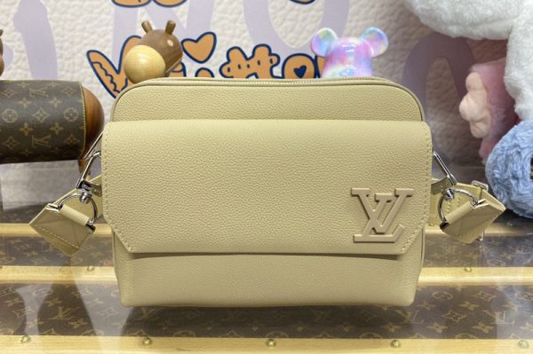 Replica Louis Vuitton M23710 LV Fastline Messenger bag in Beige Cowhide leather