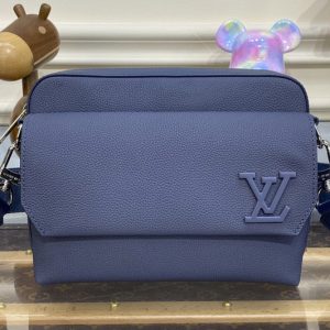 Replica Louis Vuitton M22611 LV Fastline Messenger bag in Blue Cowhide leather