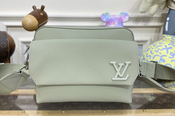 Replica Louis Vuitton M22611 LV Fastline Messenger bag in Grey Cowhide leather