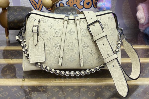 Replica Louis Vuitton M24114 LV Mahina Hand It All PM bag in Beige Mahina calfskin